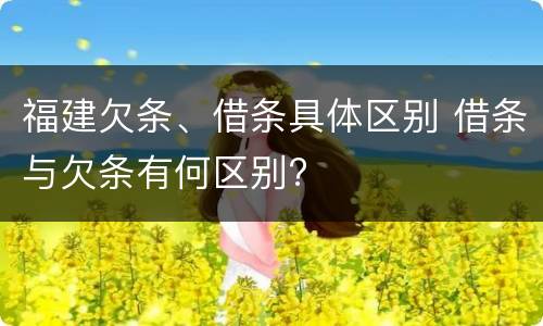 福建欠条、借条具体区别 借条与欠条有何区别?