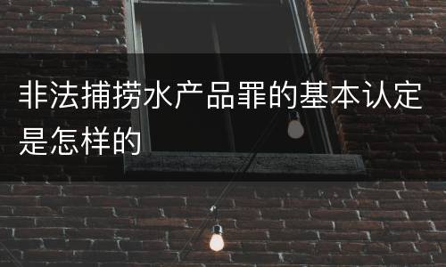 非法捕捞水产品罪的基本认定是怎样的