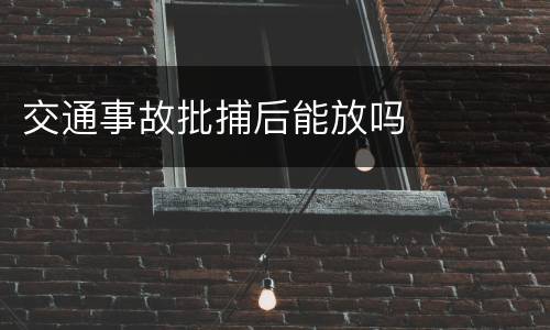 交通事故批捕后能放吗