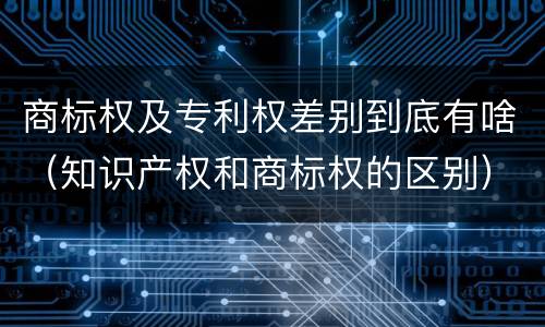 商标权及专利权差别到底有啥（知识产权和商标权的区别）
