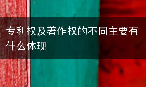 专利权及著作权的不同主要有什么体现
