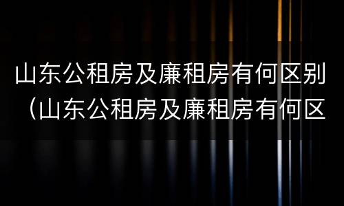 山东公租房及廉租房有何区别（山东公租房及廉租房有何区别图片）