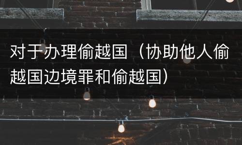 对于办理偷越国（协助他人偷越国边境罪和偷越国）