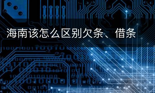 海南该怎么区别欠条、借条