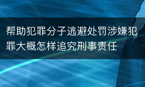 帮助犯罪分子逃避处罚涉嫌犯罪大概怎样追究刑事责任