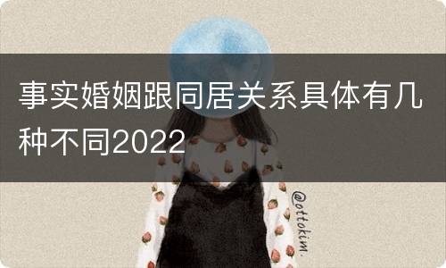 事实婚姻跟同居关系具体有几种不同2022