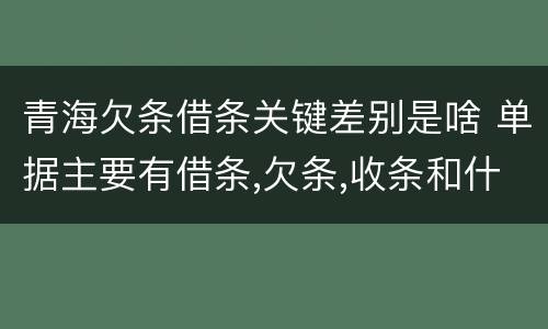 青海欠条借条关键差别是啥 单据主要有借条,欠条,收条和什么