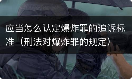 应当怎么认定爆炸罪的追诉标准（刑法对爆炸罪的规定）