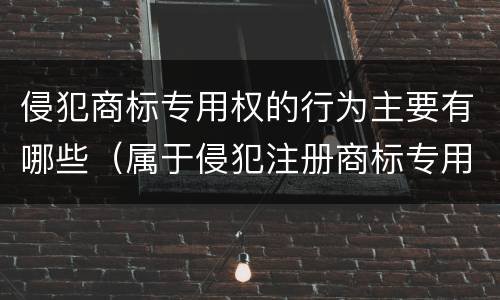 侵犯商标专用权的行为主要有哪些（属于侵犯注册商标专用权的行为有哪些）