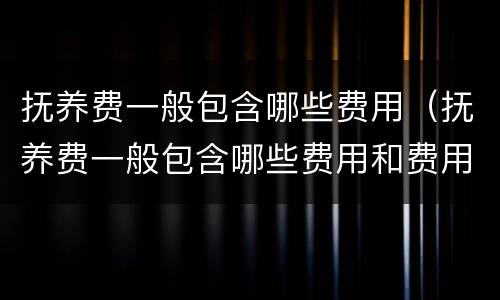 抚养费一般包含哪些费用（抚养费一般包含哪些费用和费用）