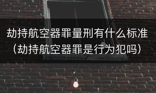 劫持航空器罪量刑有什么标准（劫持航空器罪是行为犯吗）