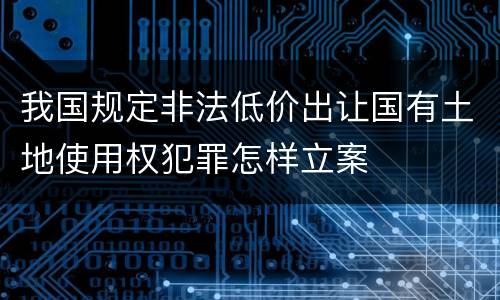 我国规定非法低价出让国有土地使用权犯罪怎样立案
