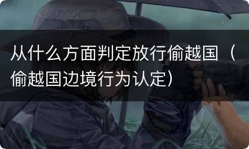 从什么方面判定放行偷越国（偷越国边境行为认定）