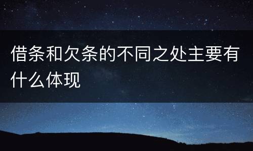借条和欠条的不同之处主要有什么体现