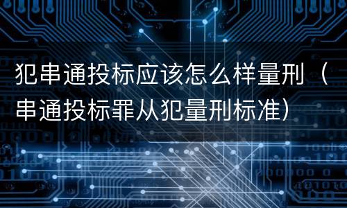 犯串通投标应该怎么样量刑（串通投标罪从犯量刑标准）