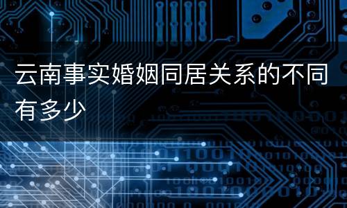 云南事实婚姻同居关系的不同有多少