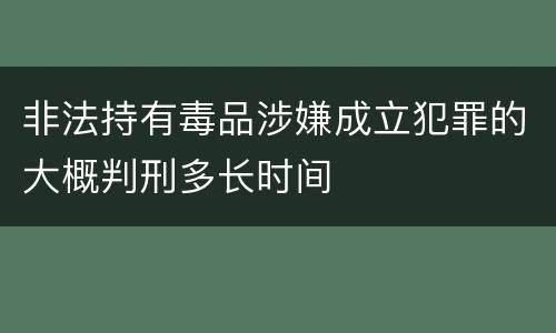 非法持有毒品涉嫌成立犯罪的大概判刑多长时间