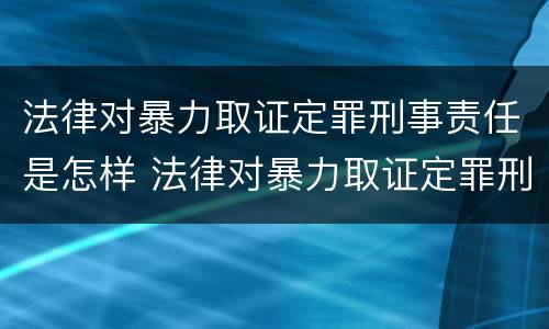 法律对暴力取证定罪刑事责任是怎样 法律对暴力取证定罪刑事责任是怎样认定的