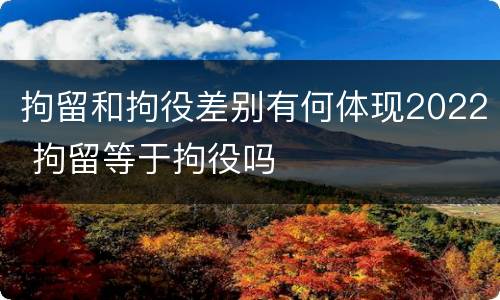 拘留和拘役差别有何体现2022 拘留等于拘役吗