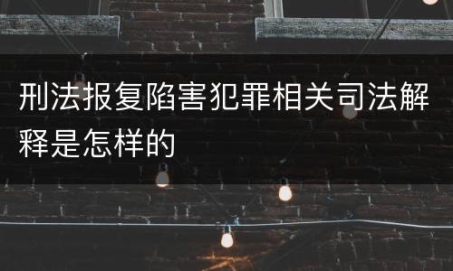 刑法报复陷害犯罪相关司法解释是怎样的