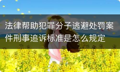 法律帮助犯罪分子逃避处罚案件刑事追诉标准是怎么规定