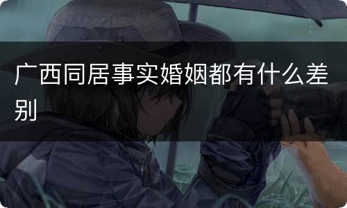 广西同居事实婚姻都有什么差别