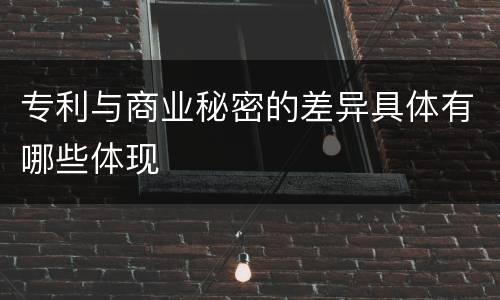 专利与商业秘密的差异具体有哪些体现