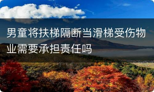 男童将扶梯隔断当滑梯受伤物业需要承担责任吗
