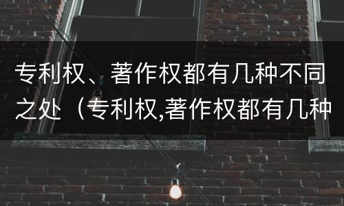 专利权、著作权都有几种不同之处（专利权,著作权都有几种不同之处）