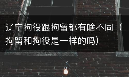 辽宁拘役跟拘留都有啥不同（拘留和拘役是一样的吗）