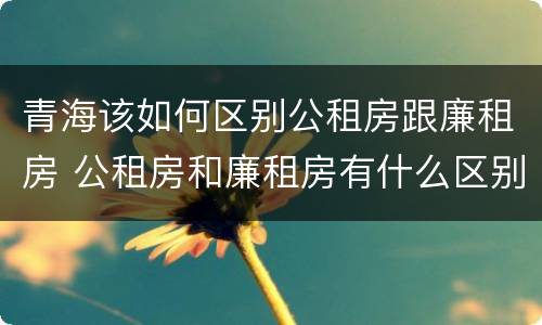 青海该如何区别公租房跟廉租房 公租房和廉租房有什么区别?用户可以住一辈子吗?