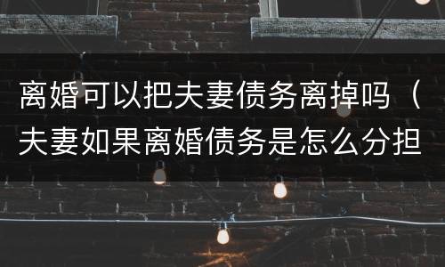 离婚可以把夫妻债务离掉吗（夫妻如果离婚债务是怎么分担）