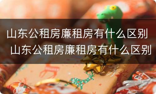 山东公租房廉租房有什么区别 山东公租房廉租房有什么区别吗