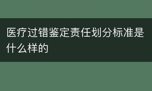 医疗过错鉴定责任划分标准是什么样的