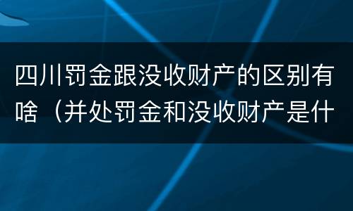 四川罚金跟没收财产的区别有啥（并处罚金和没收财产是什么意思）