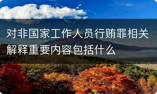 对非国家工作人员行贿罪相关解释重要内容包括什么