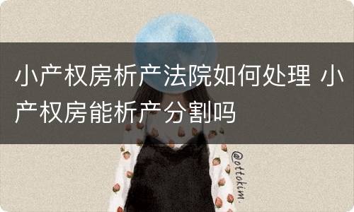 小产权房析产法院如何处理 小产权房能析产分割吗