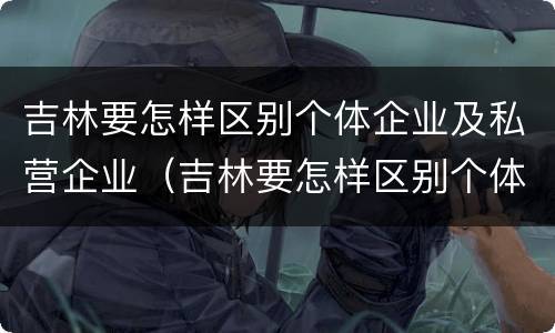 吉林要怎样区别个体企业及私营企业（吉林要怎样区别个体企业及私营企业呢）