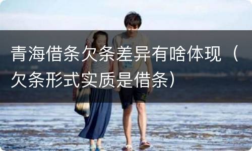 青海借条欠条差异有啥体现（欠条形式实质是借条）