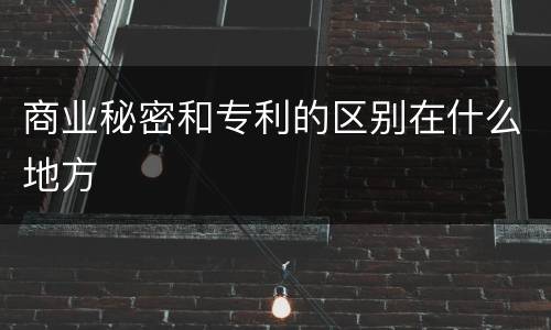商业秘密和专利的区别在什么地方