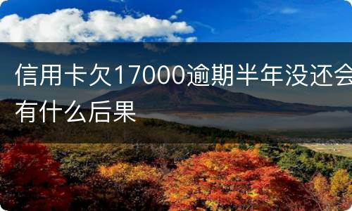 信用卡欠17000逾期半年没还会有什么后果