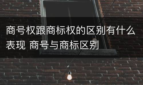 商号权跟商标权的区别有什么表现 商号与商标区别