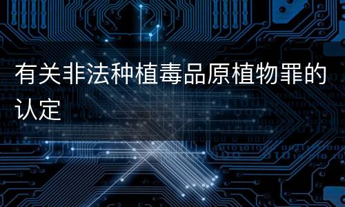 有关非法种植毒品原植物罪的认定