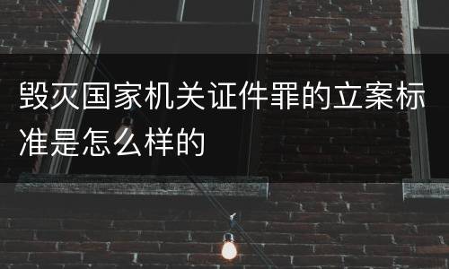毁灭国家机关证件罪的立案标准是怎么样的