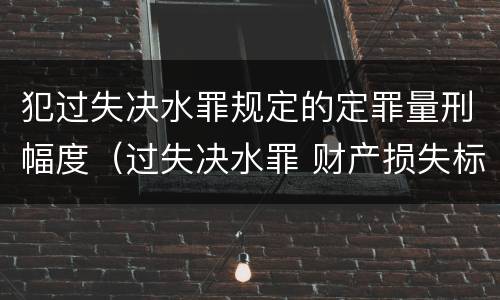 犯过失决水罪规定的定罪量刑幅度（过失决水罪 财产损失标准）