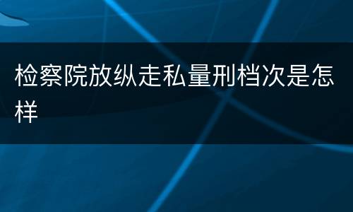 检察院放纵走私量刑档次是怎样