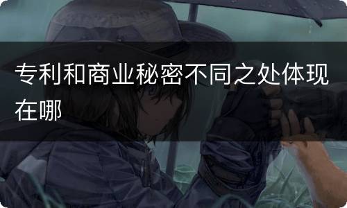 专利和商业秘密不同之处体现在哪