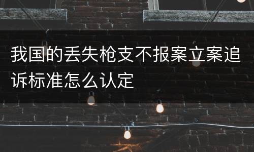 我国的丢失枪支不报案立案追诉标准怎么认定