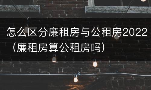 怎么区分廉租房与公租房2022（廉租房算公租房吗）