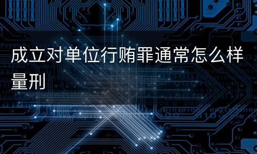 成立对单位行贿罪通常怎么样量刑